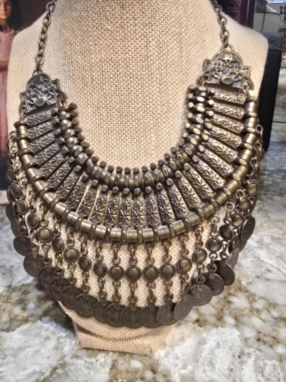 Large brass necklace